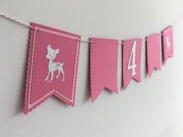Girlande Bambi pink individualisierbar