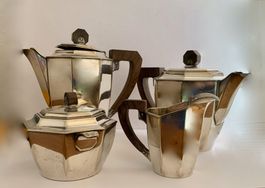 Servizio da tè/caffè in alpacca argentata Art Déco ✨☕️