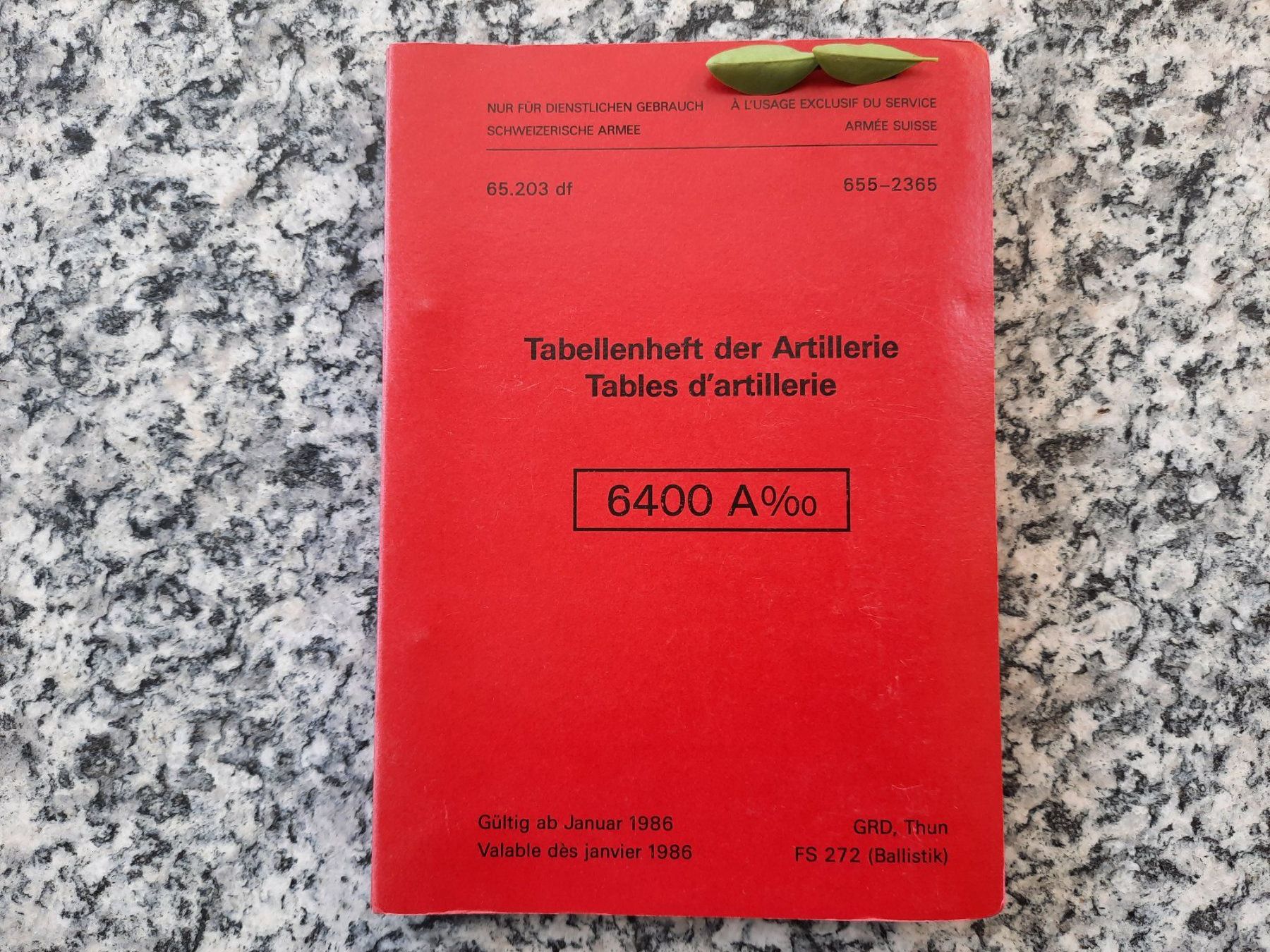 Libri: Tabellenheft der Artillerie – Usato da Ruswil venduto da Sammlergeist