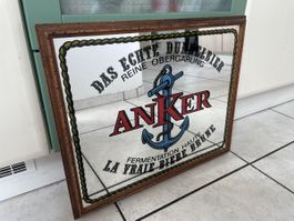 Ancien Miroir Publicitaire Bière Anker