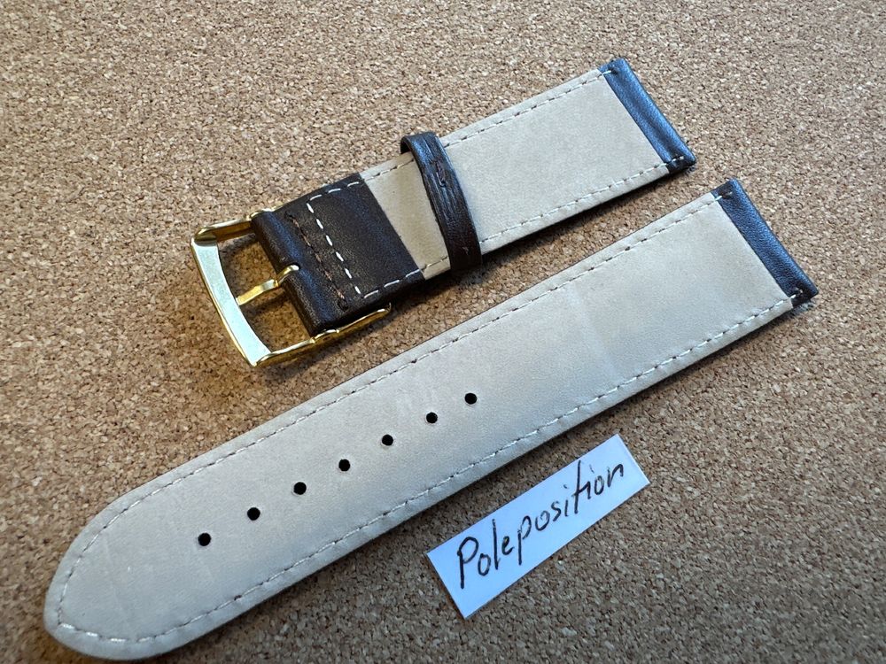 Bracciali & Braccialetti: 24mm Uhrenarmband Leder braun, Schliesse golden – Nuovo (secondo la descrizione) da Courlevon venduto da Poleposition 2