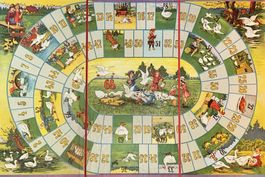 Sammeln Spielbrett Antik Brettspiel Leiterliespiel Vintage
