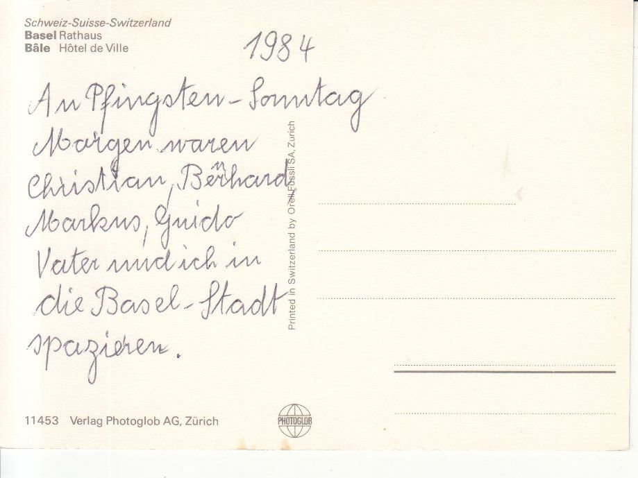 Cartoline postali: Basel 1984 – Usato da Bürglen TG venduto da StampGraf 1