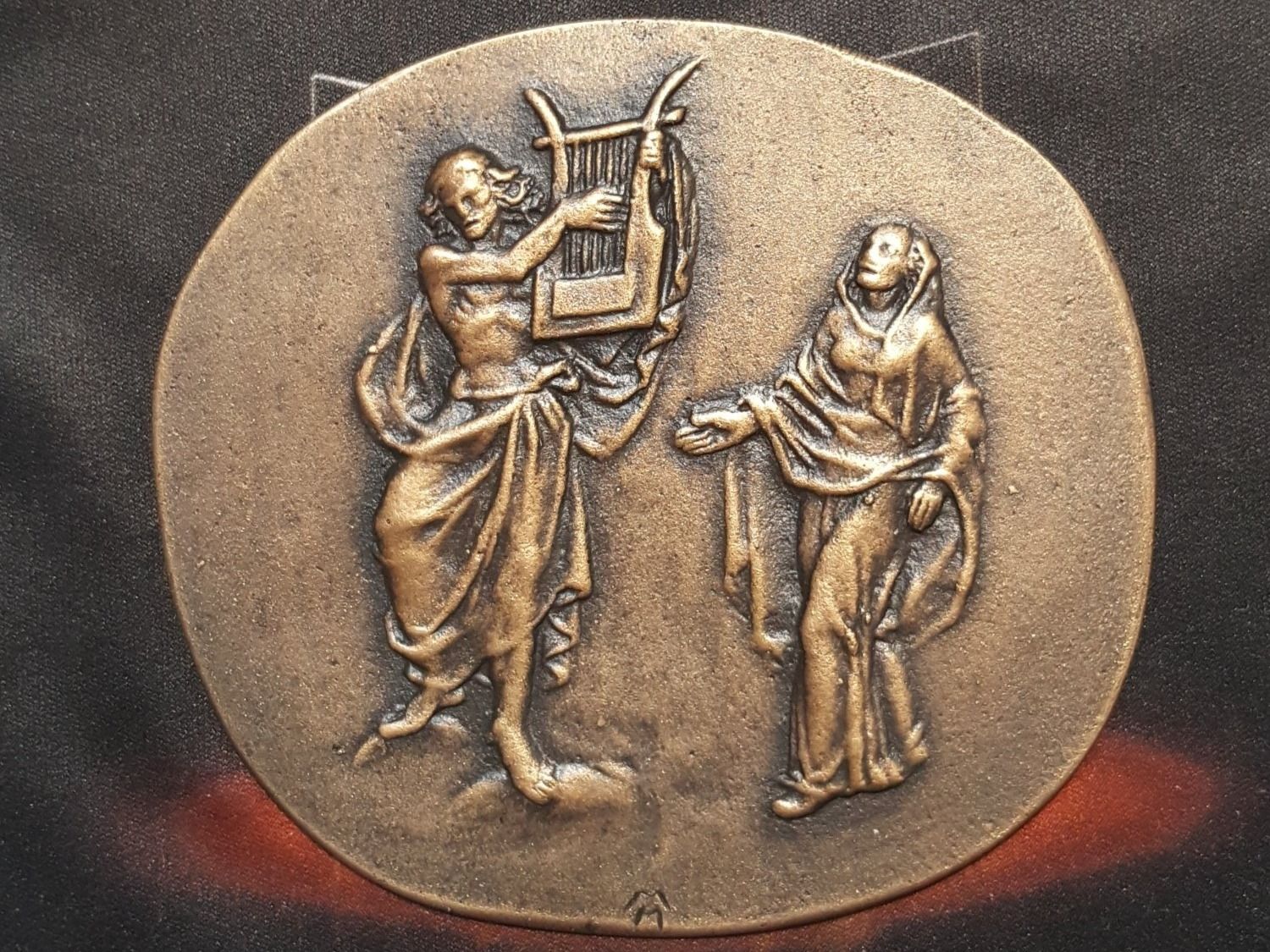 Medaglie: Medaille, Orpheus und Eurydike, Relief, 87 mm, oval, Bronze – Usato da Rieden SG venduto da res1291