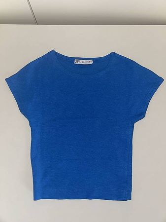 ZARA Blaues Top Eng Figurbetont Gr. S