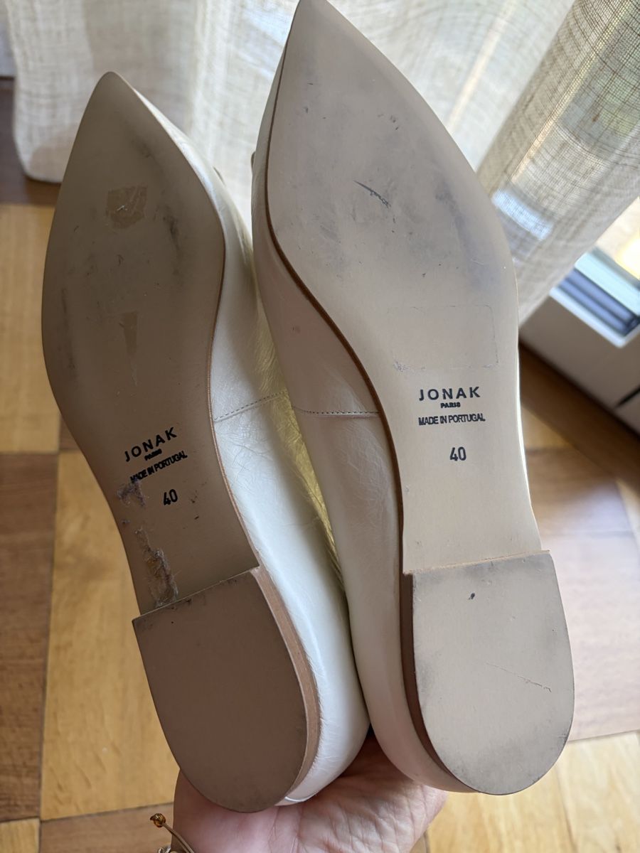 Jonak Chaussures femmes: Ballerines JONAK cuir blanc   – D'occasion à genève par Valou10 3