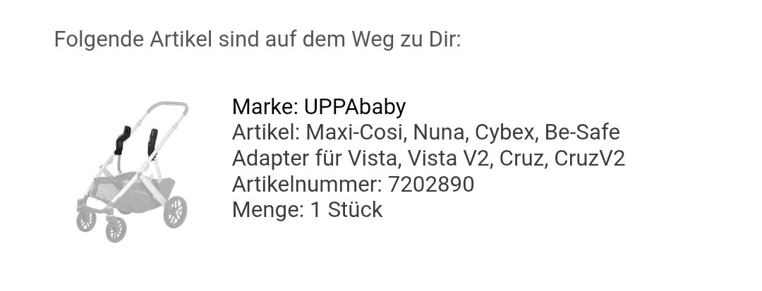 Unità & Adattatore: UppaBaby Vista / Cruz Stroller Adapter – Usato da Bottmingen venduto da West_Ham1982 2