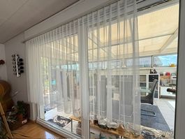 Zwei weisse Tag-Vorhänge, ca, 235 x 150 cm