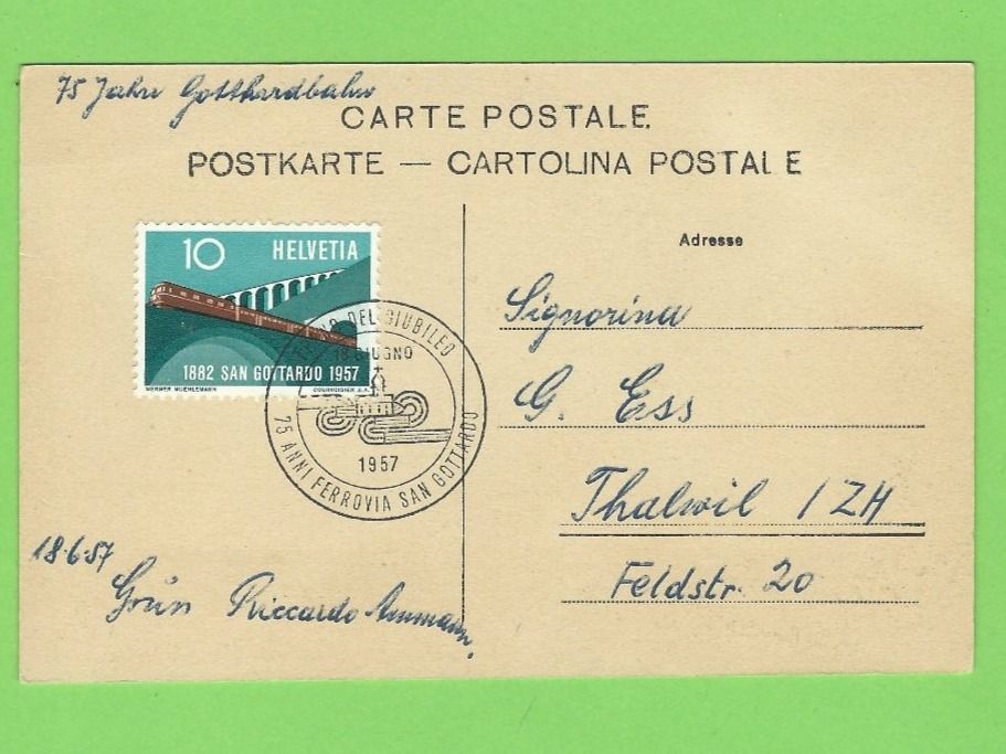 Cartoline postali: Gotthardbahn - Göschenen - Express mit Gotthardunfall – Usato da Zürich venduto da t24_de 1