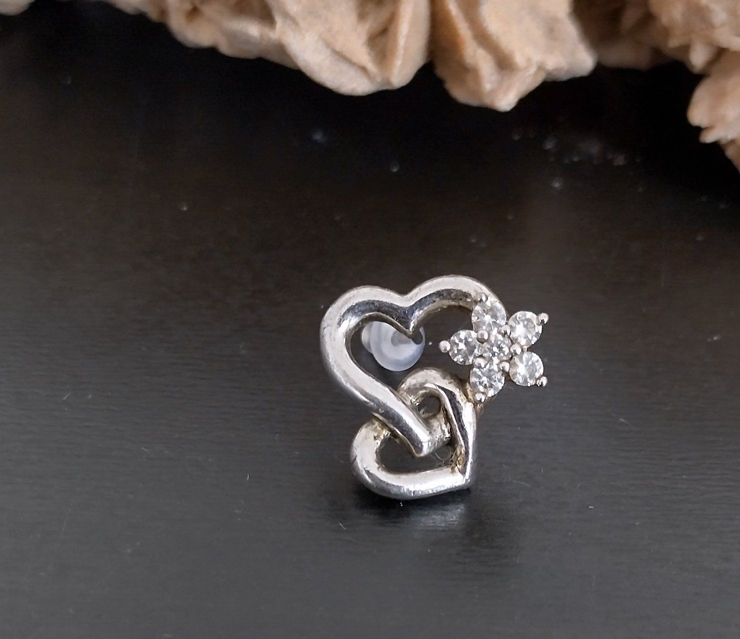Ohrringe & -stecker: OHRRINGE SILBER 925 HERZ & BLUME & GLITZER – Gebraucht aus Romanshorn von BoutiqueA 1