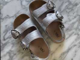ZARA GIRLS 🪩🩶🤍 Sandales d'été métallisées 26