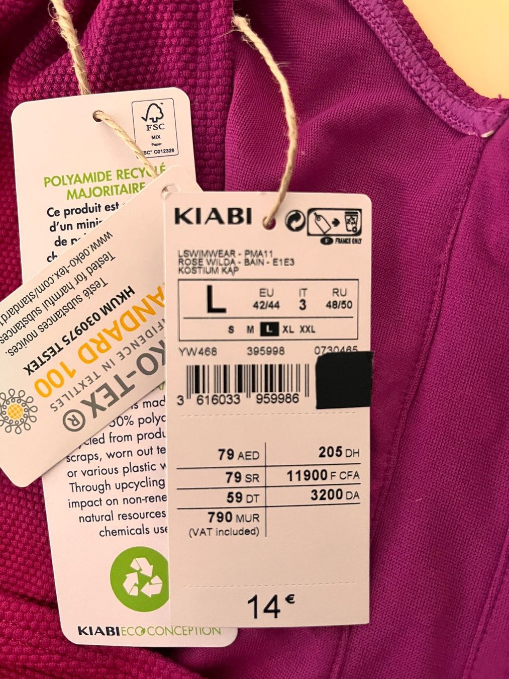 Costumi da bagno & Bikini: KIABI, Badekleid, Grösse 42/44, Farbe Violett – Nuovo e nell'imballaggio originale da Rudolfstetten venduto da gst_g7xl 3