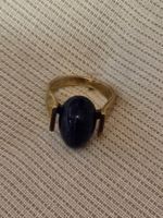 Goldring mit blauem Stein - Gr.51