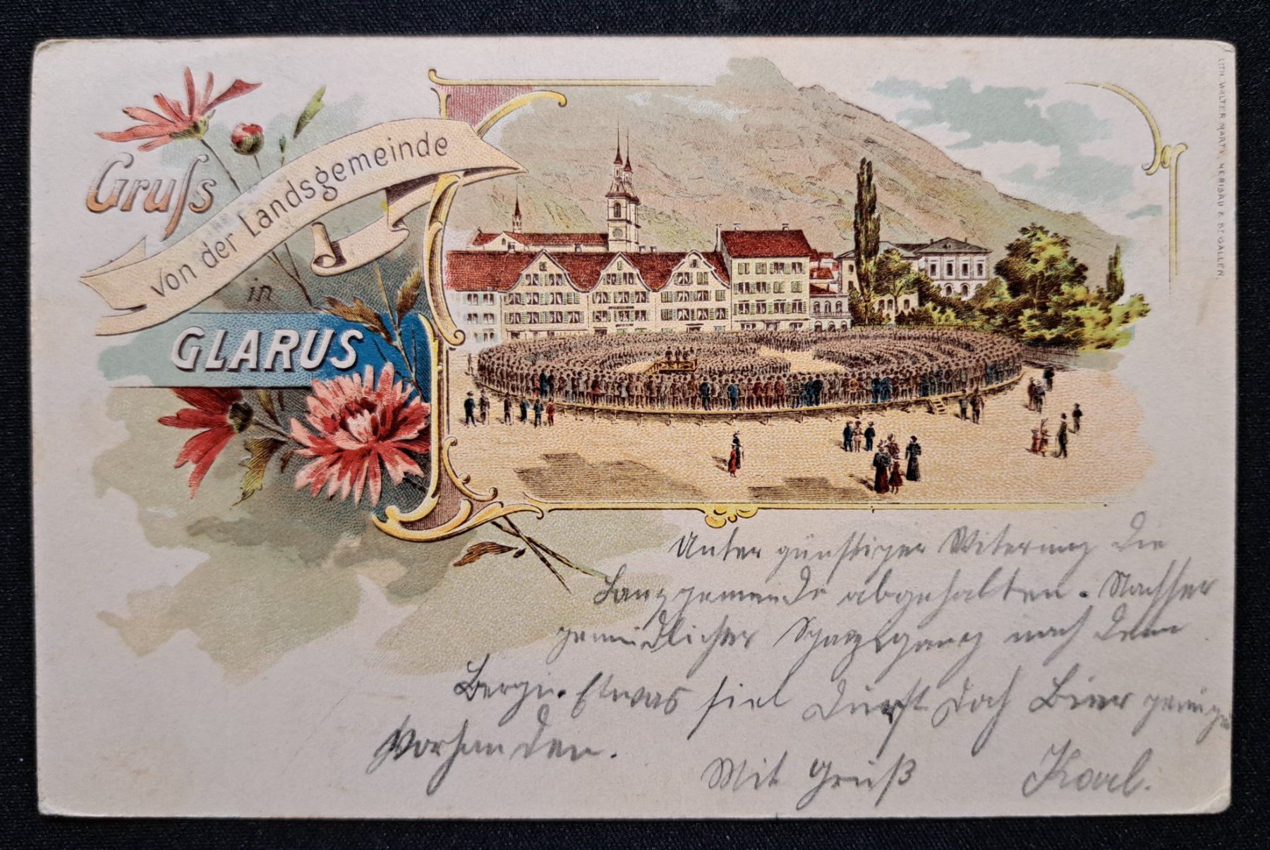 Ansichtskarten: Glarus Landsgemeinde 1899 – Gebraucht aus Unterägeri von PhilatelieStudiger