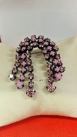 Vintage Brosche mit rosa Strasssteinen, sehr elegant