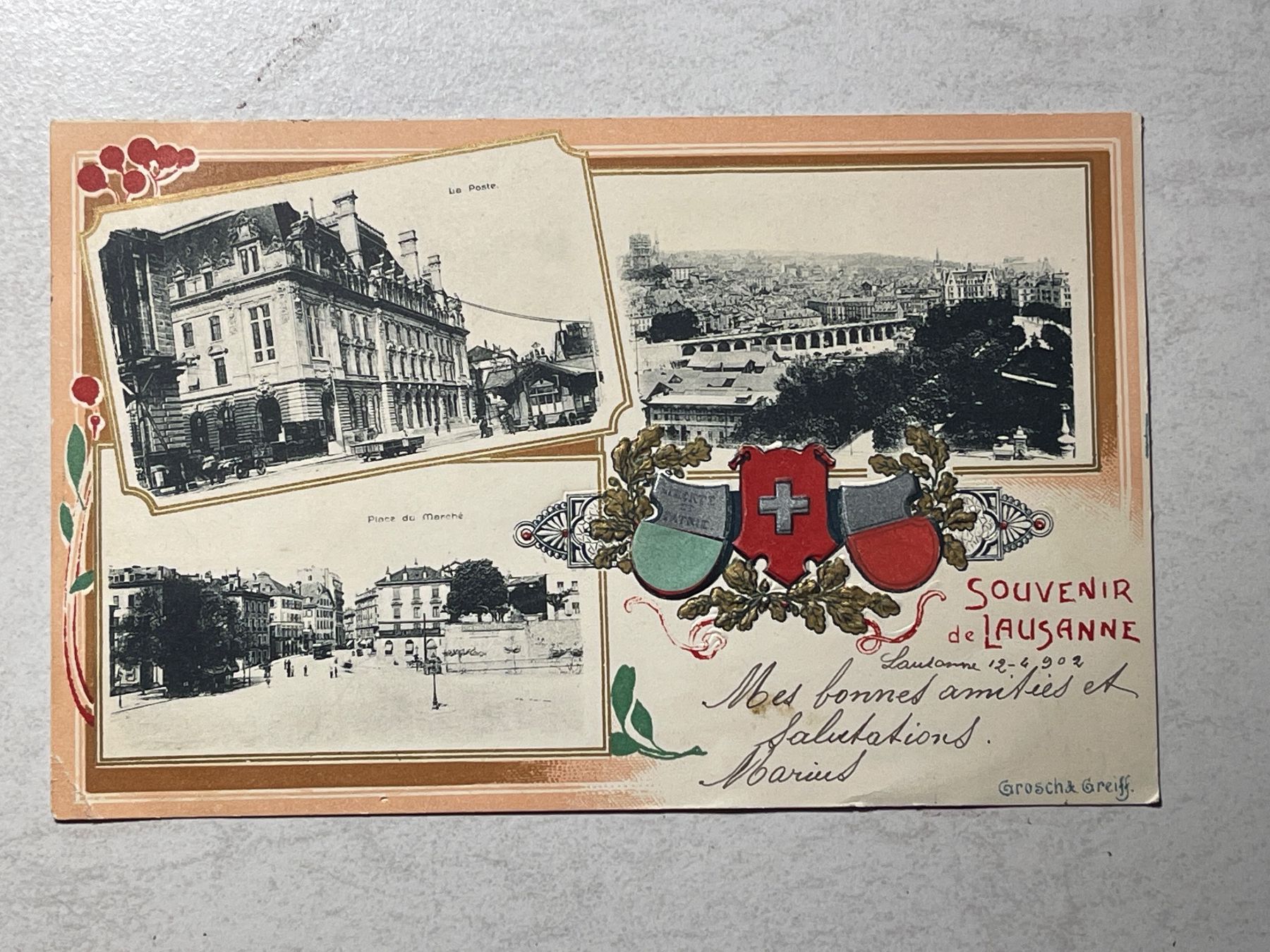 Ansichtskarten: Ansichtskarte von Lausanne, 1902 – Gebraucht aus Strengelbach von Aschatan5