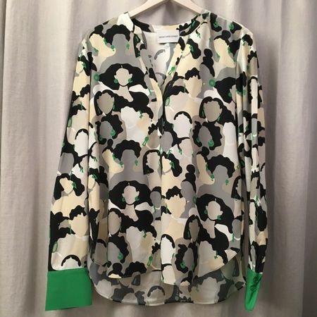 Herzensangelegenheit Bluse Lady head grün beige schwarz 38