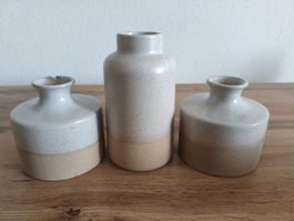 🔥Deko-Vasen Keramik Set 3 Stk. beige🔥NP 60.-