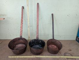 Lot de 3 louches anciennes en cuivre