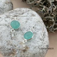 Filigrane Ohrringe mit Chalzedone– Sterling 925 Silber