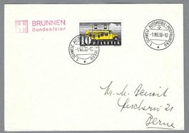 1938, BRUNNEN, S-0 BUNDESFEIER, BRIEF