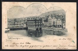 AK Zürich, Am Rathausquai, 1899