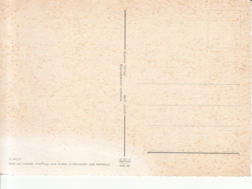 Cartoline postali: Zürich ca. 1960 – Usato da Bürglen TG venduto da StampGraf 1