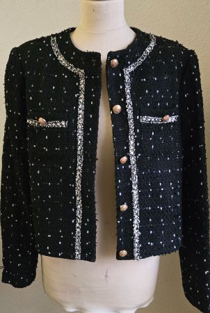 Veste imitation Tweed noire neuve taille S - avec étiquette
