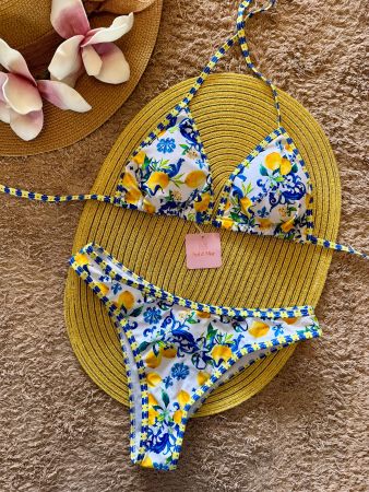☀️Bikini Zitronen Print Gr.M– GRATIS Versand -  Sommer 2026