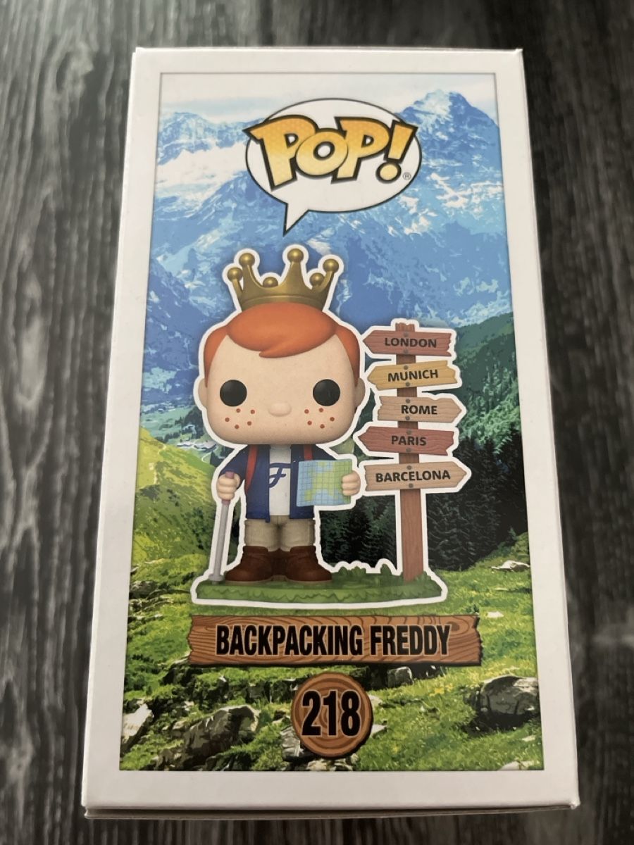 Funko Statuette: Funko Pop 218 Backpacking Freddy figurine vinyle – Nuovo e nell'imballaggio originale da Yverdon-les-Bains venduto da vin_95zk 1