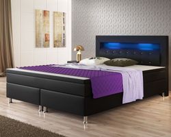 Boxspringbett 180x200 KL Schwarz Doppelbett Bett Hotelbett