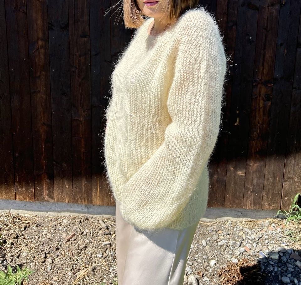 Maglioni & Felpe: Handgestrickter Mohair-Pullover – Größe M – Nuovo e nell'imballaggio originale da Rüthi (Rheintal) venduto da gro_b2bz 4