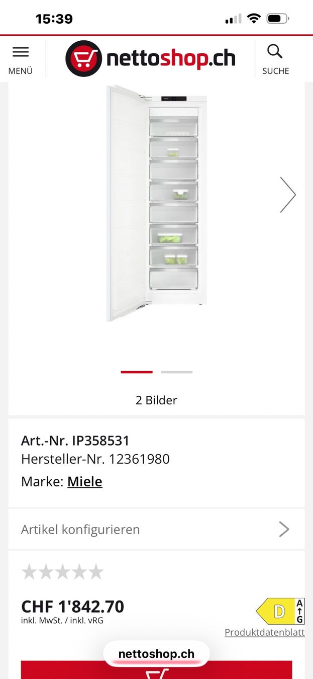 Congélateurs: Gefrierschrank Miele – D'occasion à Stans par Benzen 3