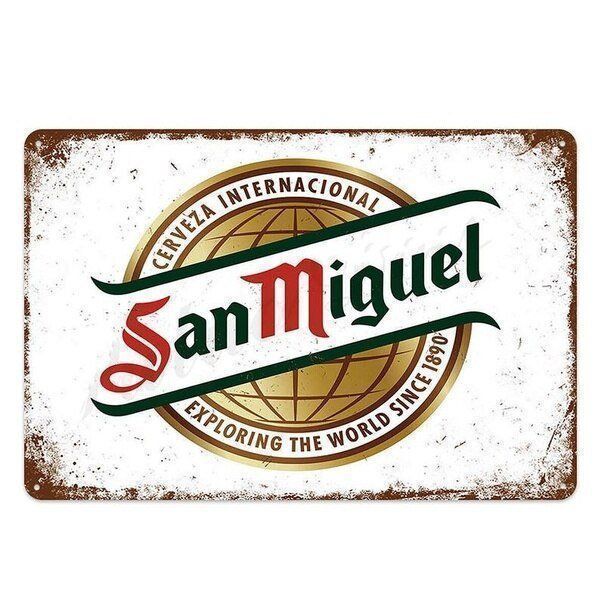 Insegne: Plaque vintage San Miguel Blechschild – Nuovo e nell'imballaggio originale da Uvrier venduto da AlpineTreasures
