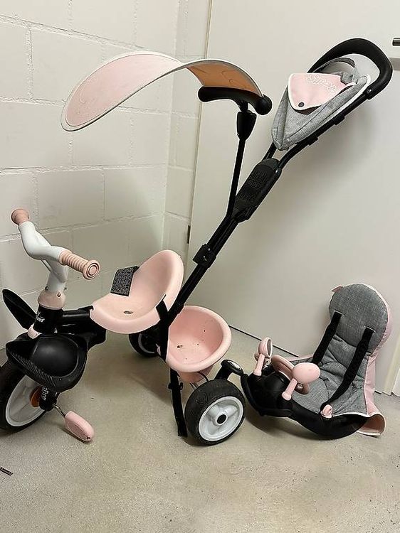 Kinder-Dreirad mit Schiebestange ? Rosa/Schwarz 2