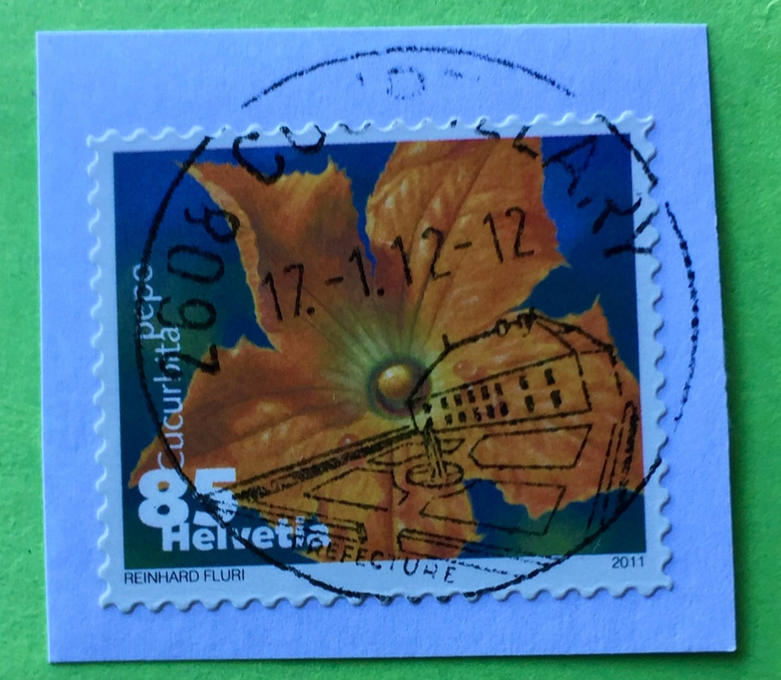 Alle Briefmarken: Nr.1376 Dauermarken Gemüseblüten 2011 mit Stempelt Zucchini – Gebraucht aus Aarau von Billa007