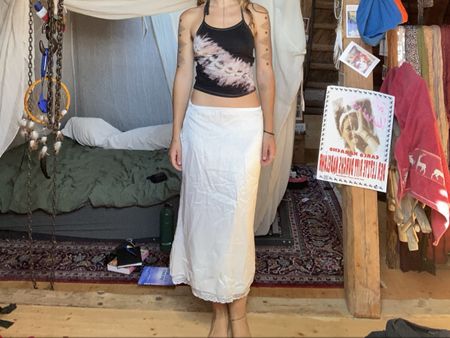 Weisse maxi skirt rock jupe