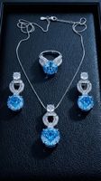 Parure Zircons Bleu Azur