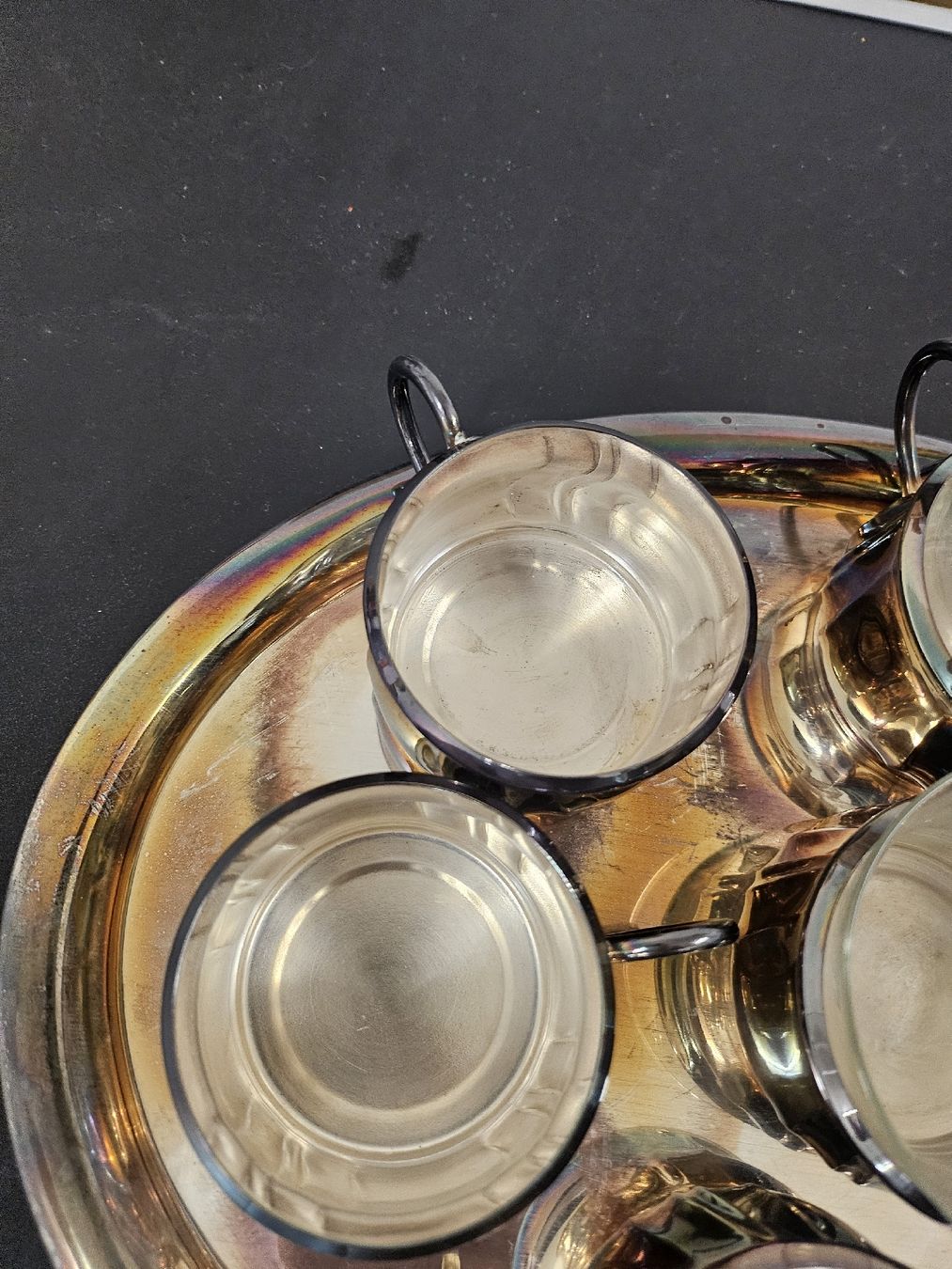 Geschirrsets: Set Gläserträger mit 6 Gläsern und Ablage, Silberoptik – Gebraucht aus St. Gallen von Cocos_Ricardo 4