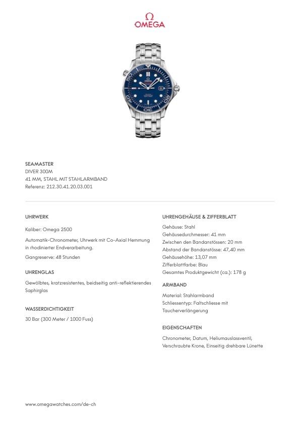 Omega Orologi: Omega Seamaster Diver 300M 41mm Blau Fullset – Usato da Basel venduto da Dinoferrari 4