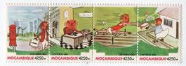 Briefmarken "Briefträger". Mosambik