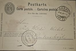 Ganzsache Aarau - Gontenswil 1906 Rasierklingenstempel 
