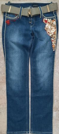 CALVIN KLEIN Jeans mit Glitzer Pailetten mit Gurt Gr. 42