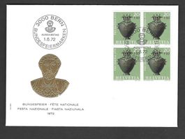 CH FDC Pro Patria  Viereblock 1972