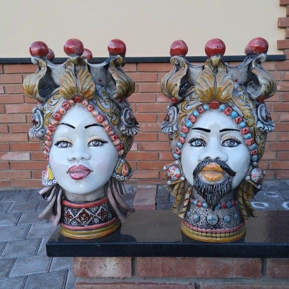 Sculture & Statue: Teste di Moro Caltagirone Hand Made – Nuovo e nell'imballaggio originale da Höri venduto da ArtelavicaGmbH