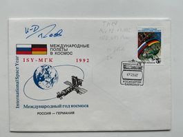 MIR Sojus TM-14 Startbeleg 17.3. 92 mit OU K.-D. Flade