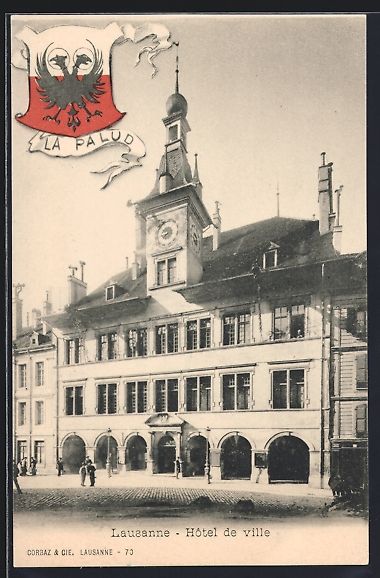 Cartoline postali: AK Lausanne, Hotel de ville – Usato da Berlin venduto da bartko-reher