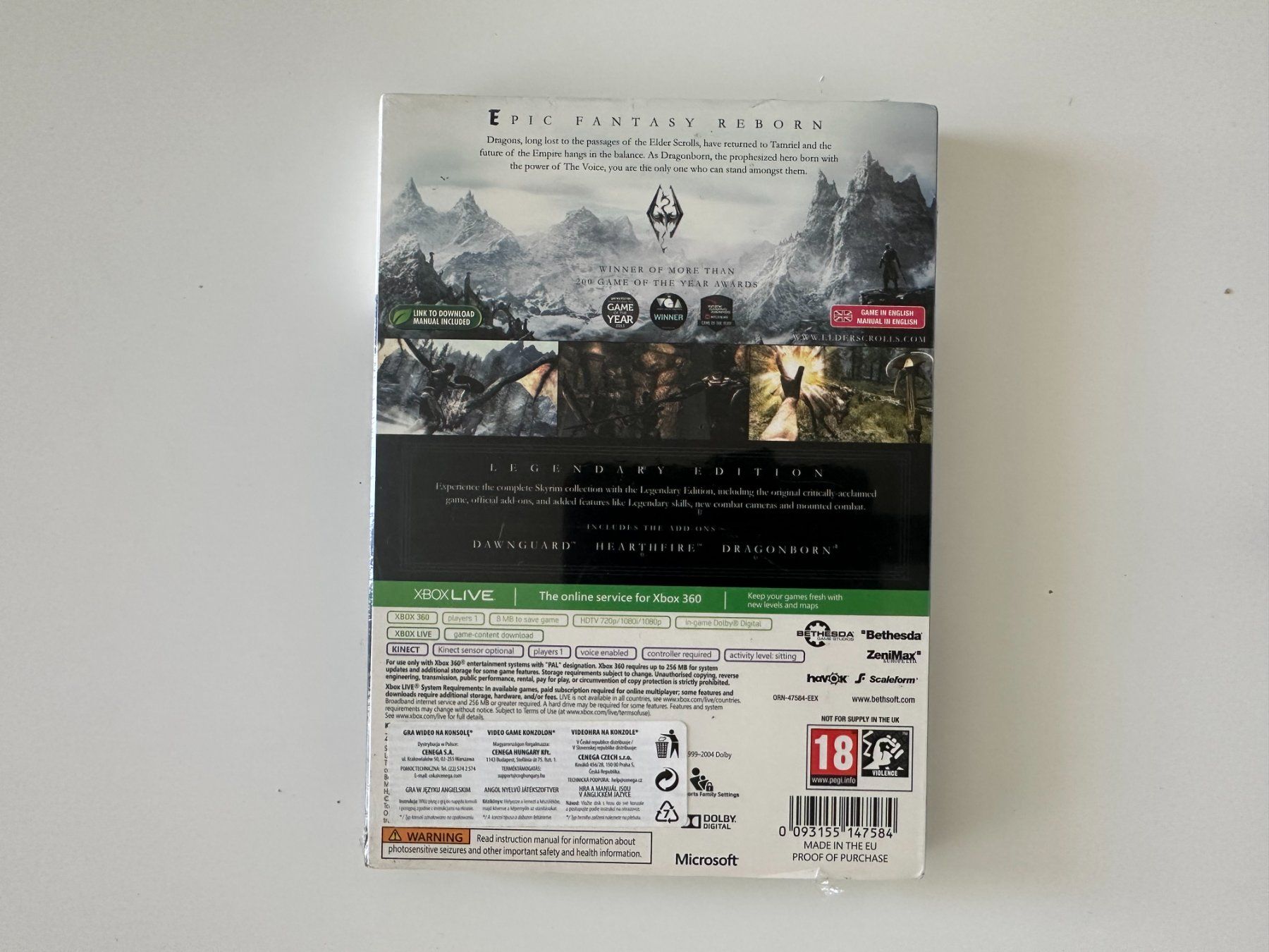 Microsoft Giochi: The Elder Scrolls V: Skyrim, Xbox 360 Sealed – Nuovo e nell'imballaggio originale da Couvet venduto da Aura_aura 1