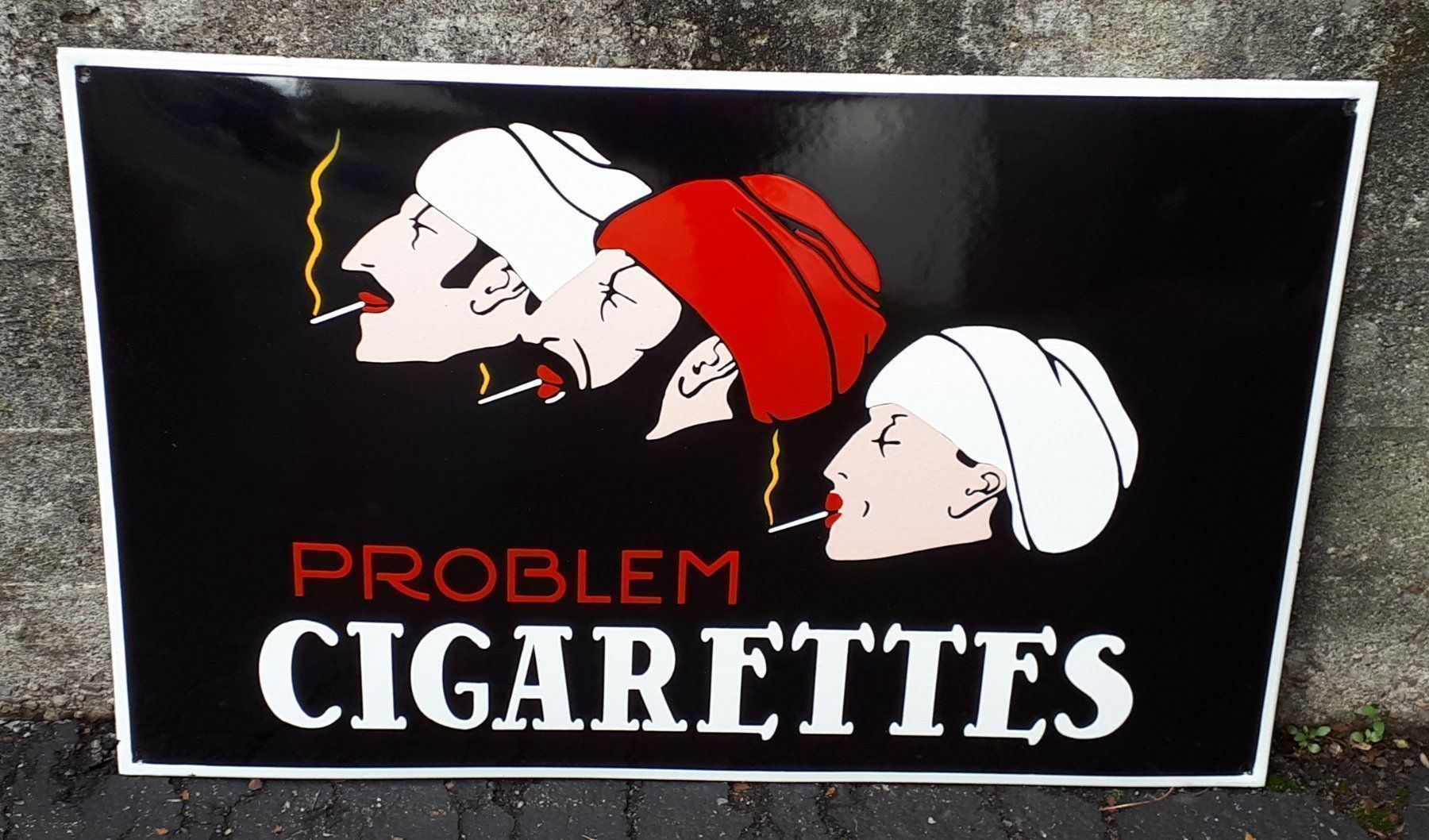 Insegne: Emailschild Problem Cigarettes – Usato da Zürich venduto da timbuktu03