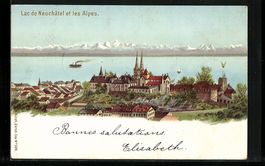 Neuchâtel, Lac de Neuchâtel et les Alp